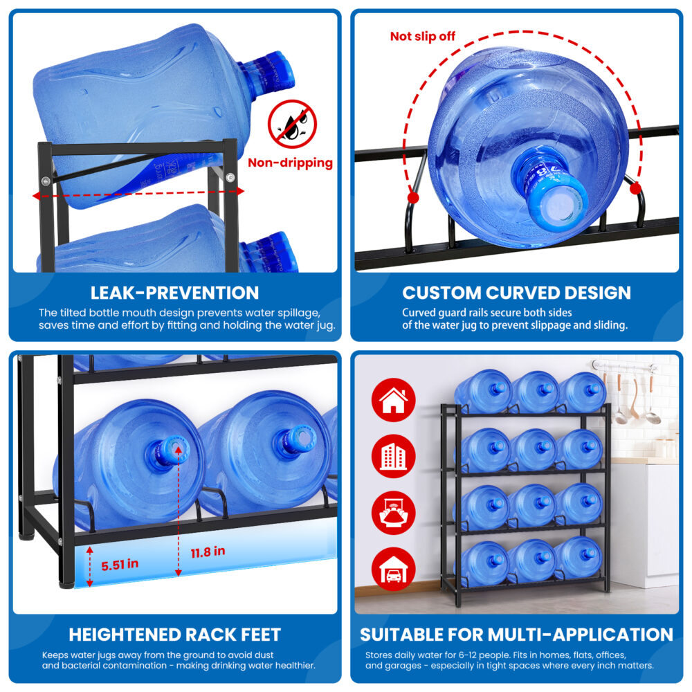 5 gallon water bottle rack